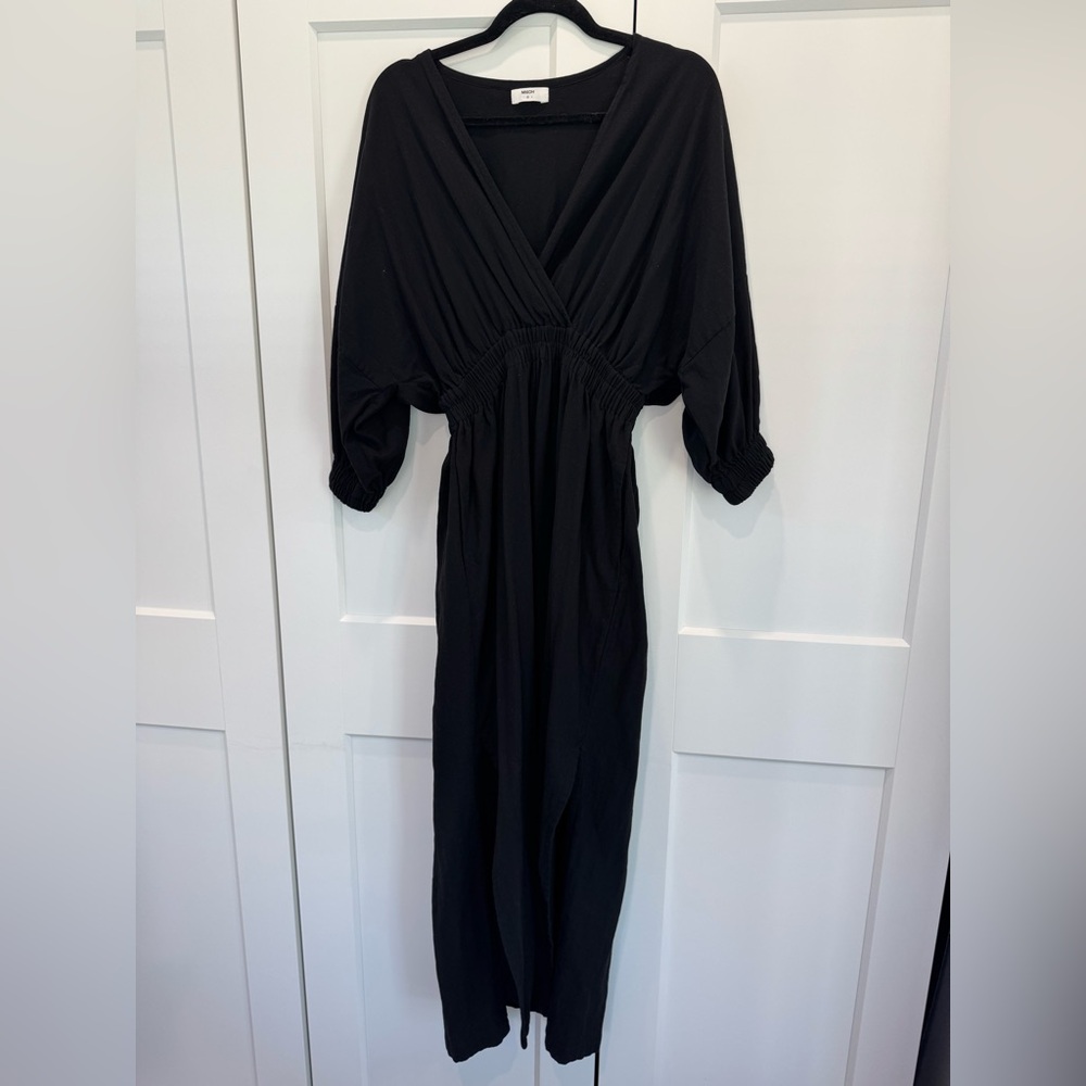 Mikoh Black V-Neck Long Sleeve Maxi Dress